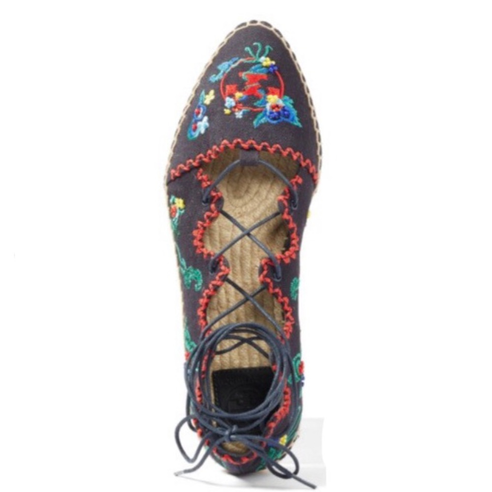 NEW Tory Burch Sonoma Embroidered Ghillie Flats - Picture 4 of 8